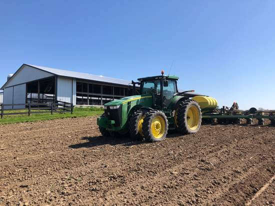 Tractor in field